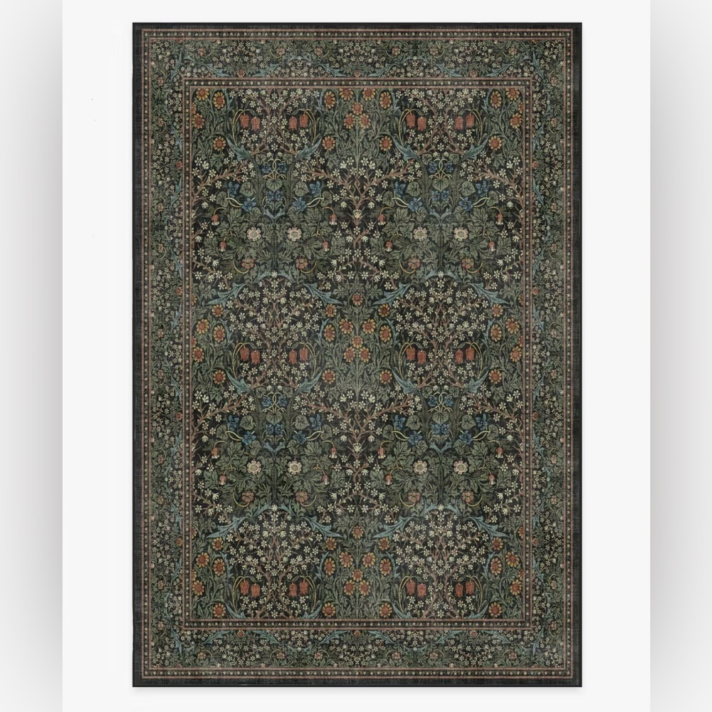 Ruggable 3x5 Morris & Co. Blackthorn Forest Green Rug